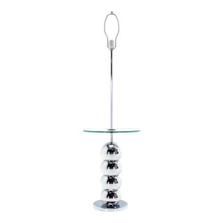 Vintage Mid Century Chrome Globes Glass Floor Lamp For Sale