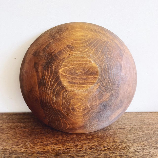 Vintage Painted Wooden Apple Bowl For Sale - Image 4 of 5