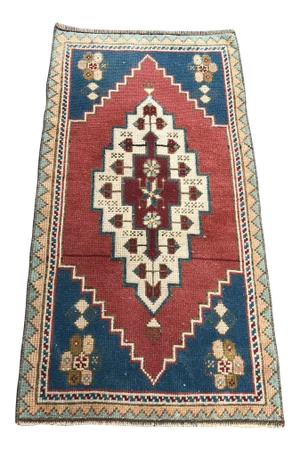 Vintage Decorative Handknotted Rug- 1′10″ × 3′7″