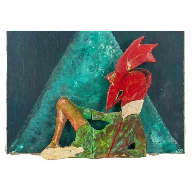 Modern Sandro Chia, Fantastic Composition, Mixed Media, 1960s For Sale - Image 3 of 7