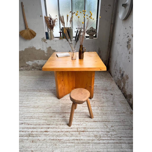Modernist Square Pine Table, 1950s For Sale - Image 16 of 18