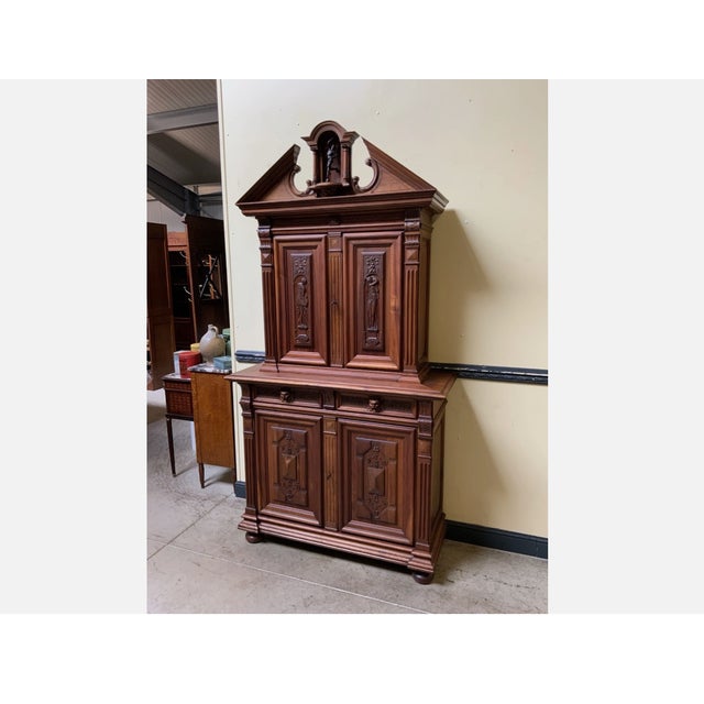 Wood Antique Neo-Renaissance Walnut and Bronze Cabinet, 1880s For Sale - Image 7 of 12