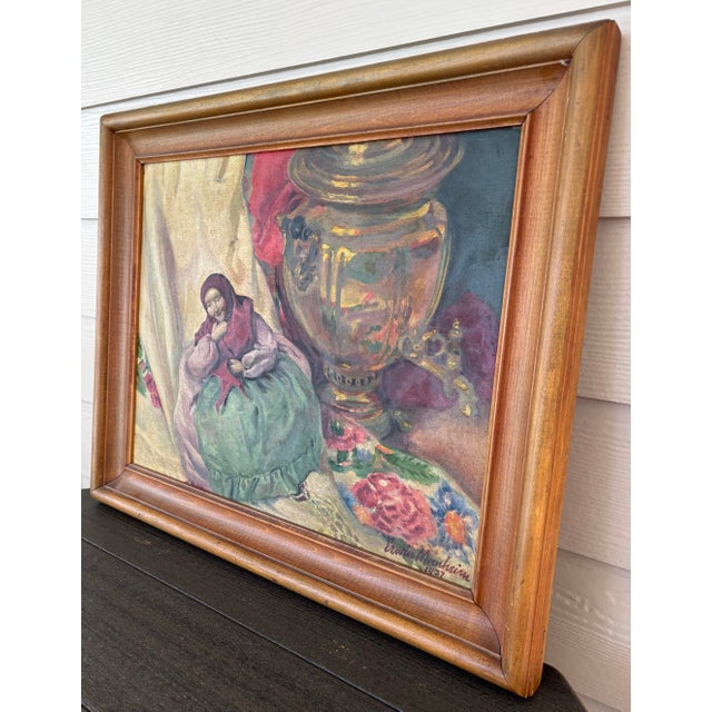 Realism Erwin Manheim 1937 Signed Folk Realism Oil Painting For Sale - Image 3 of 11