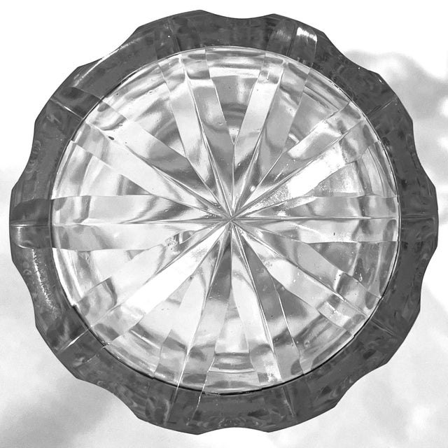 Transparent Antique Georgian Style Lead Oval Cut Crystal Decanter For Sale - Image 8 of 9