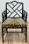 Chinoiserie Vintage Chippendale Style Black Faux Bamboo Arm Chair W/ Leopard Print Velvet Upholstery For Sale - Image 3 of 11