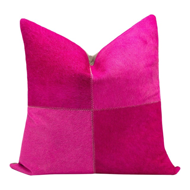 Canvello Genuine Cowhide Leather Decorative Throw Pillow With Feather Down Insert Included For Sale