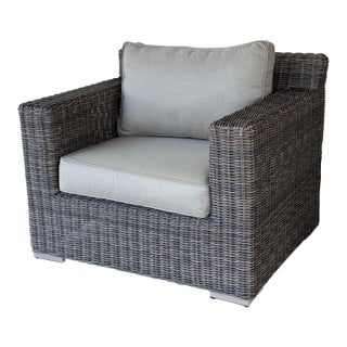 Terra Furniture Sausalito Performance Wicker Outdoor Lounge Chair For Sale