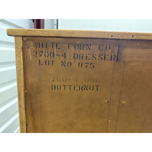 Chestnut Vintage White Furniture Co. 9-Drawer Dresser / Credenza — Solid Butternut, Made in Mebane Nc For Sale - Image 8 of 8