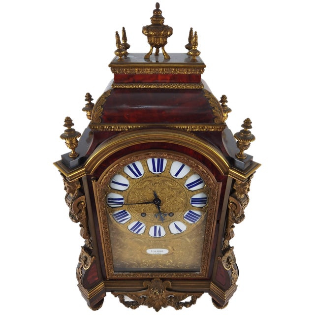 Mid 19th Century Antique Pendulum Clock in Bronze and Wood from Lagarde, Paris, 1860s For Sale - Image 5 of 18