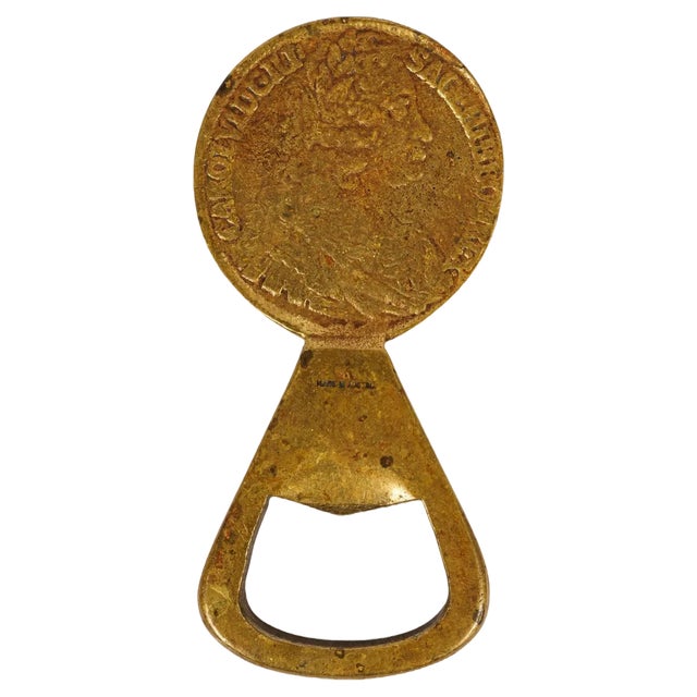 Brass Coin Bottle Opener by Carl Auböck for Werkstätte Carl Auböck, 1950s For Sale
