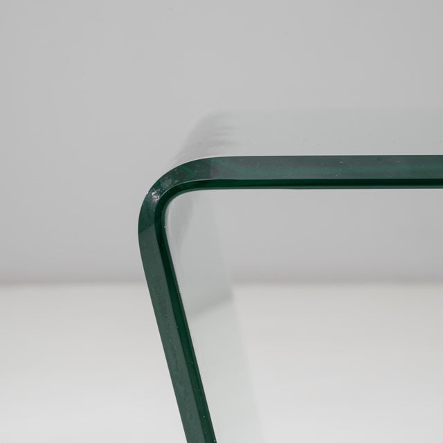 20th Century French Postmodern Curved Glass Coffee Table For Sale - Image 9 of 18