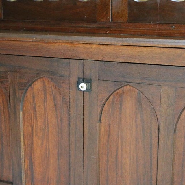 Wood Antique Two-Piece Walnut Step Back Bookcase Circa 1910 For Sale - Image 7 of 13