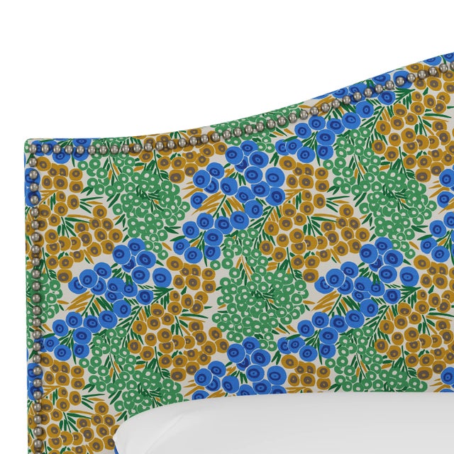 Cloth & Company Ashland Headboard in Blue Citrine Loiret, Queen For Sale - Image 4 of 7