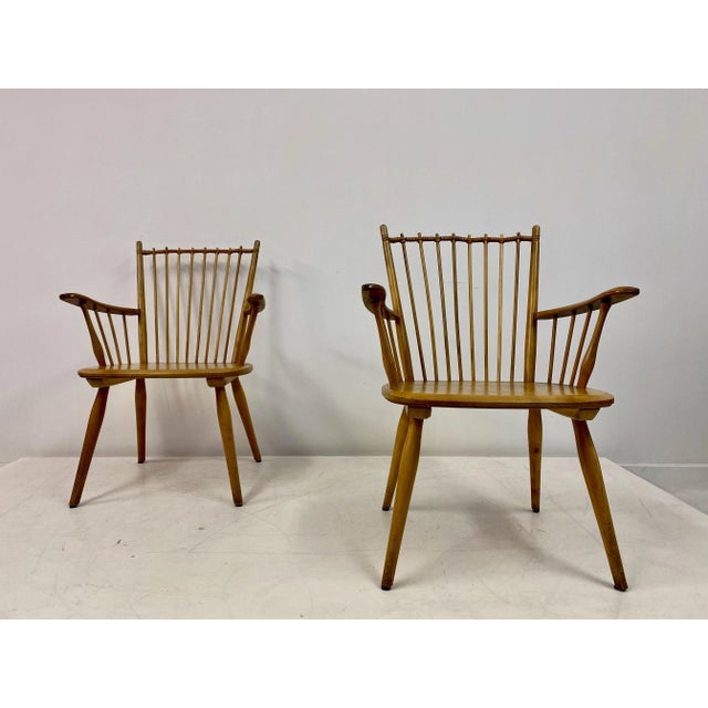 Set of Cherry Wood Armchairs by Albert Haberer, 1950s For Sale - Image 4 of 17
