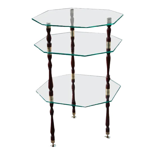 Mid-Century Glass & Brass Coffee Table, 1960s For Sale