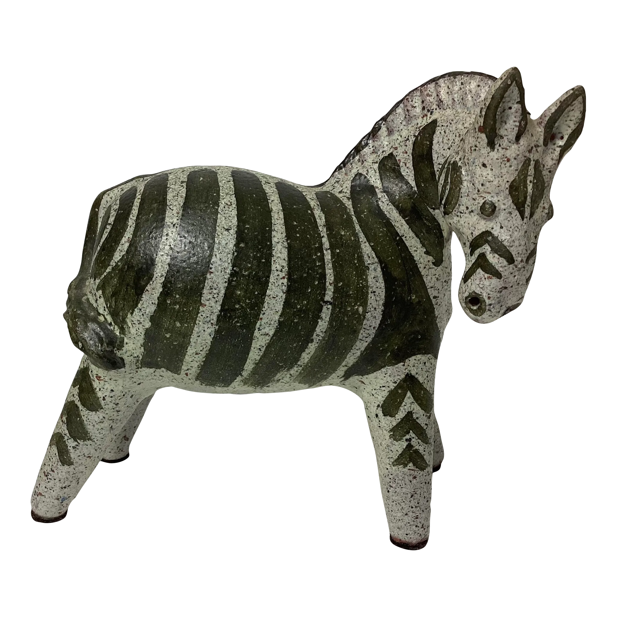 Mid Century Alfaraz Pottery Modernist Zebra Sculpture, Spain, 1960