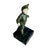 A fine Art Deco period bronze depicting a young Dutch boy holding a lantern. His face and hands are carved bone and he...