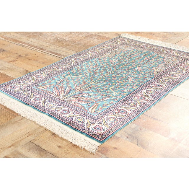 Vintage Turkish Silk Tree of Life Rug - 02'09 X 04'02 | Chairish