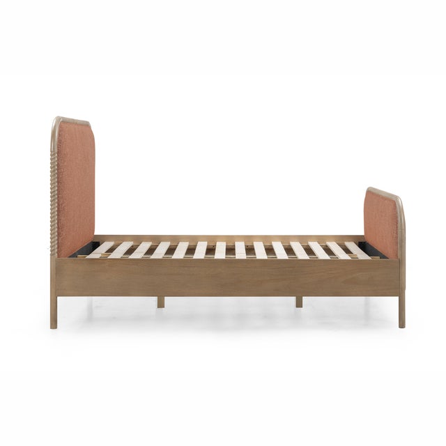 2020s Hatia Sienna Red Basketweave Queen Panel Bed For Sale - Image 5 of 11