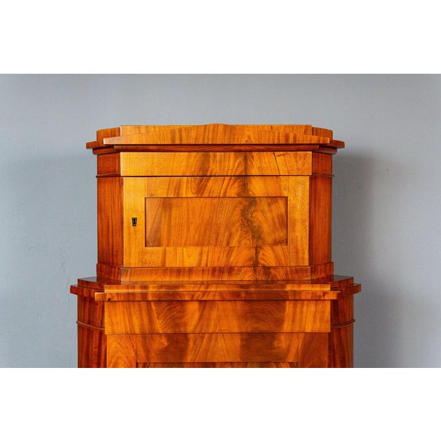 Wood Biedermeier Brown Corner Cabinet For Sale - Image 7 of 18