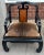 Vintage Chinese Ming Style Black Lacquer & Cowhide Arm Chair