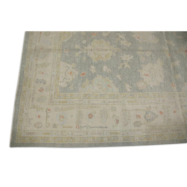 Oriental Hand Knotted Rug Turkish Oushak 5'7" x 11'5" For Sale - Image 4 of 6