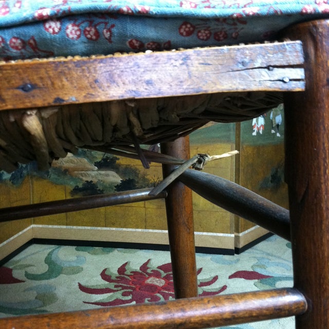 Mid 19th Century Set of 6 Italian Rush Seat Ladderback Church Chairs For Sale In Chicago - Image 6 of 18