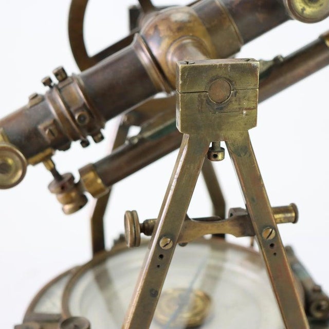 Antique W. & L. E. Gurley Co. Brass Surveyor’s Transit/Theodolite C1890 For Sale - Image 9 of 13