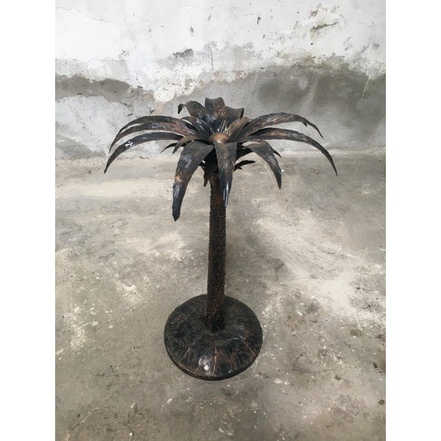 Metal Mid-Century Modern Italian Burnished Iron Palm Tree Sculpture For Sale - Image 7 of 7