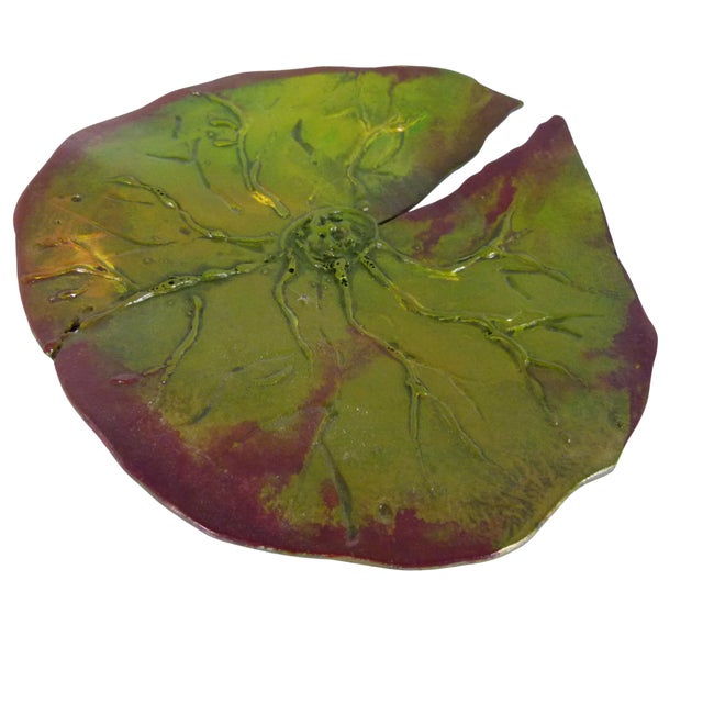 Mid-Century Modern Vintage Catherine James Brutalist Metal Lily Pad Wall Sculpture | Signed "Catti" | Mid-Century Modern For Sale - Image 3 of 11