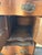 Antique oak highboy dresser featuring distinctive serpentine bowed drawers and a small upper side cabinet. Excellent...