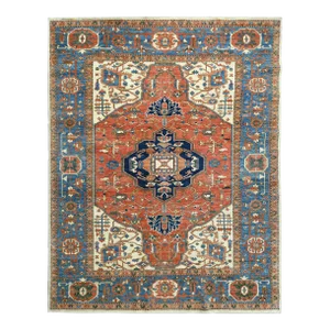 Hand Knotted Traditional Wool & Cotton Hariz Rug. 08'02" X 09'10"