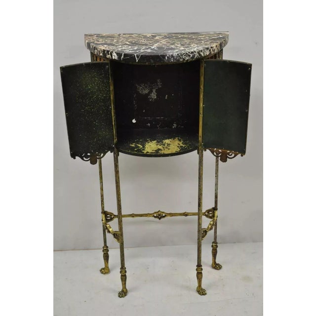 Gold Oscar Bach Attributed Figural Bronze Marble Top Telephone Hall Stand With Chair - Set of 9 For Sale - Image 8 of 12