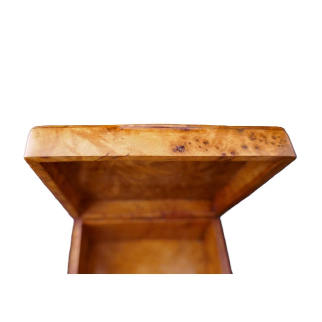 Mid 20th Century Mid 20th Century Siberian Burl Elm Wood Birdseye Jewelry Square Box For Sale - Image 5 of 10