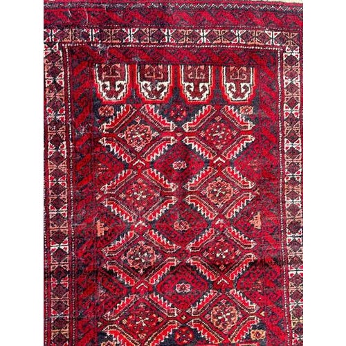 Red Small Vintage Baluch Rug, 1950s For Sale - Image 8 of 16