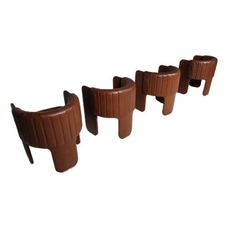 Dinette Chairs by Luigi Massoni for Poltrona Frau, Italy, 1972, Set of 4 For Sale