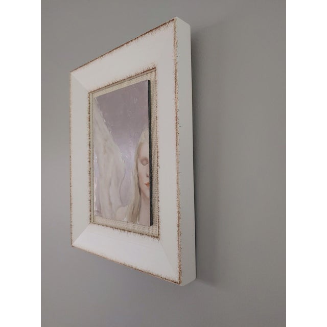 Contemporary Silence by Kristen Santucci | Oil on Aluminum Panel Portrait of a woman with angelic features. For Sale - Image 3 of 3