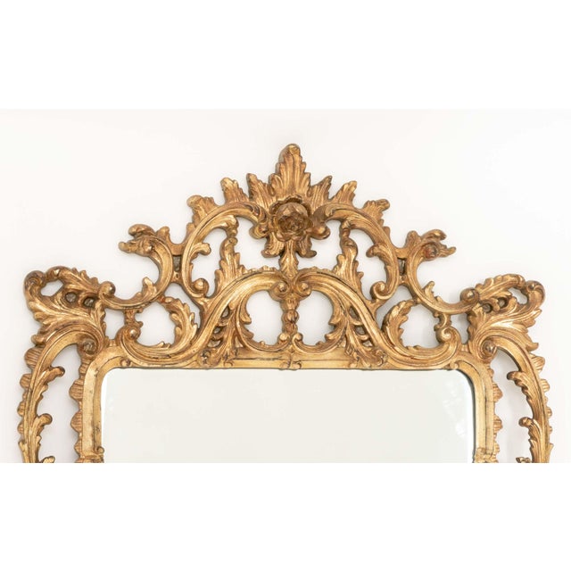 Rococo Rococo Style Silvered & Gilt Framed Mirrors, Pair For Sale - Image 3 of 13