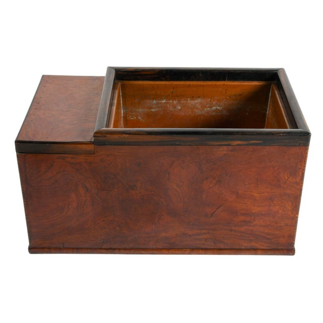 Brown Japanese Burlwood Hibachi With Drawers and Copper Liner, Meiji-Style For Sale - Image 8 of 9