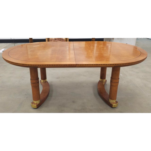 Attributed to Hickory White Genesis Banded and Inlaid Maple Extension Dining Table For Sale In Washington DC - Image 6 of 17