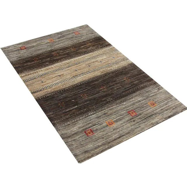 Handwoven Persian Gabbeh Area Rug 2’10” X 4’5″ For Sale In Dallas - Image 6 of 9