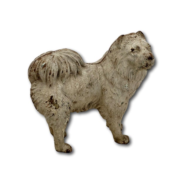 Very Rare & Hard 2 Find Model Antique American Cast Iron Standing Chow Chow Dog Doorstop - Circa 1920s For Sale - Image 15 of 18