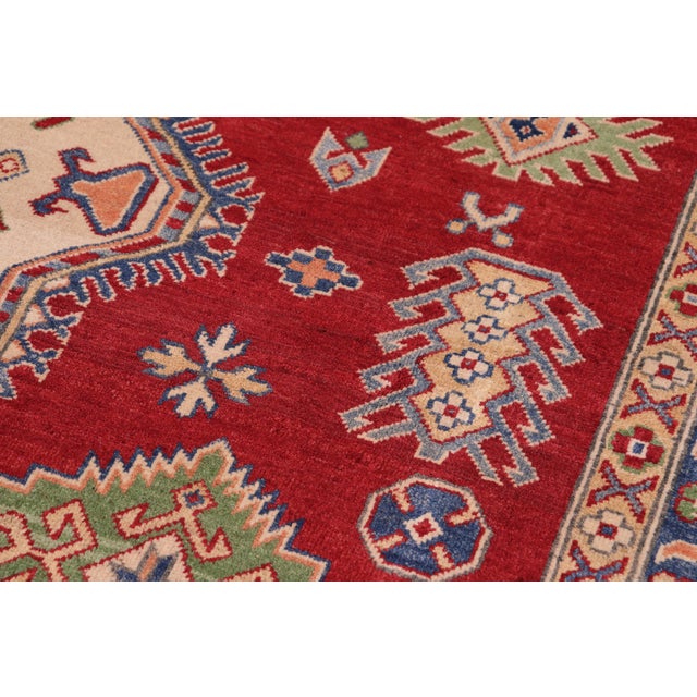 Textile 1990s Southwestern Kazak Red/Beige Wool Rug - 8'1'' X 9'8'' For Sale - Image 7 of 7