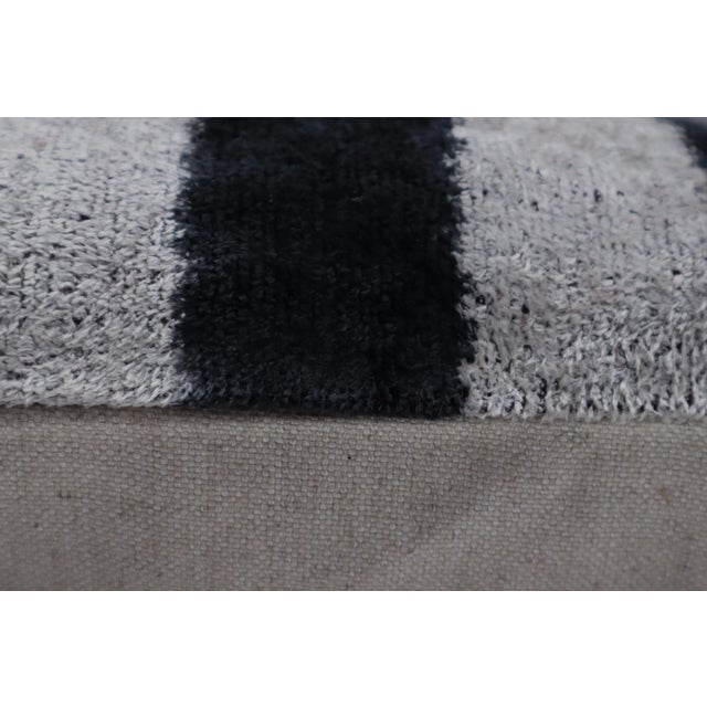 2020s Contemporary Black and White Handmade Velvet Pillow and Down Feather Insert For Sale - Image 5 of 8