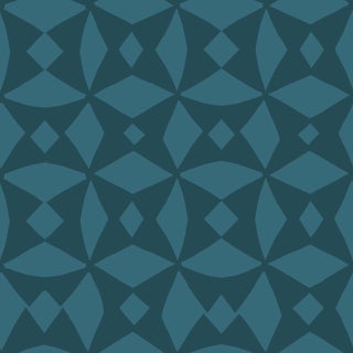 Geocache Wallpaper by Susan Hable in Deep Teal For Sale