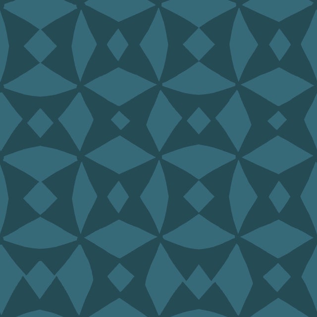 Geocache Wallpaper by Susan Hable in Deep Teal For Sale