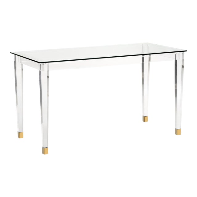 Acrylic Denver Desk Brass For Sale