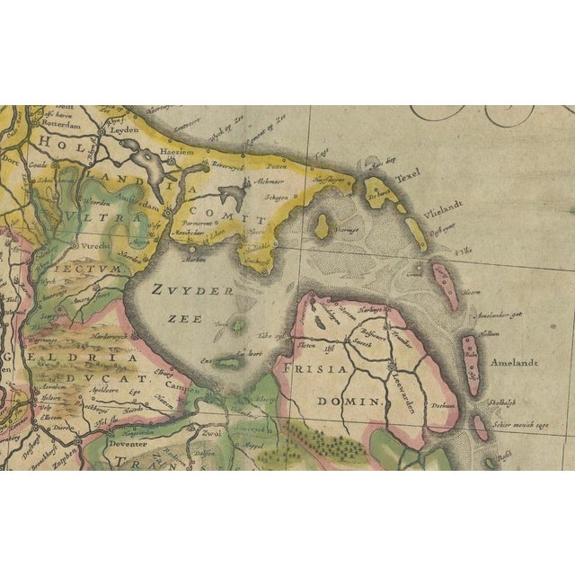 Traditional Map of the Rhine River in the Holy Roman Empire by Janssonius, 1640s For Sale - Image 3 of 14