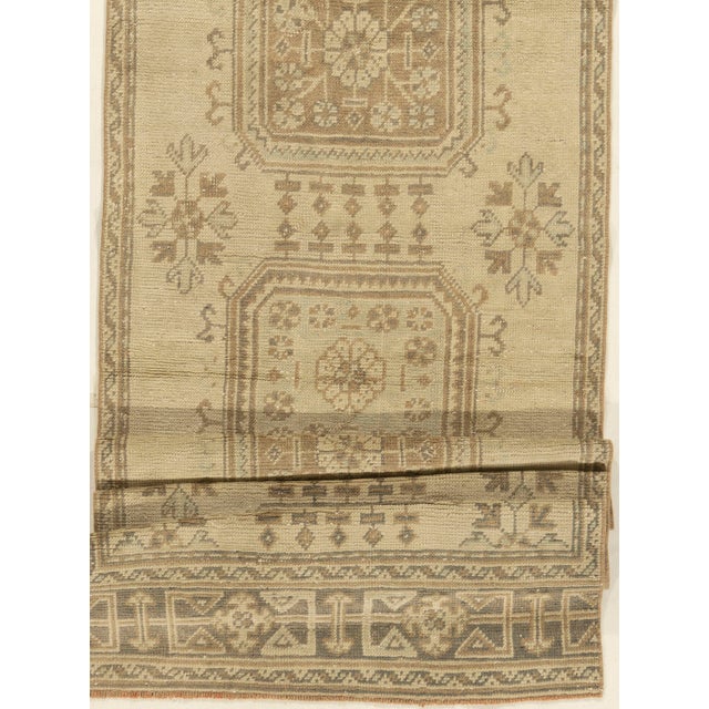 Textile Vintage Circa 1940 Turkish Oushak Runner 2ft 10in X 11ft For Sale - Image 7 of 7
