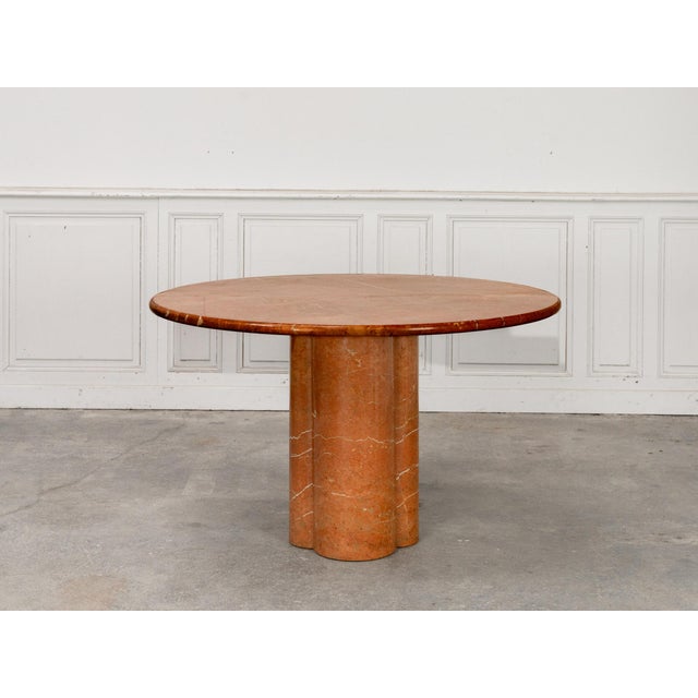 Stone Round Table in Red Travertine by Mario Bellini, 1970 For Sale - Image 7 of 7